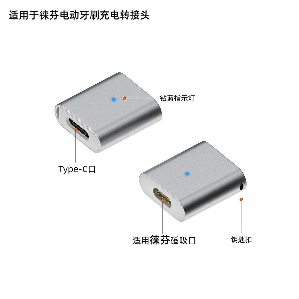 2Pcs USB Type-C to Laifen Electric Toothbrush Magnetic Charging Cable 5V, Power Cord for Laifen Toothbrush Adapter