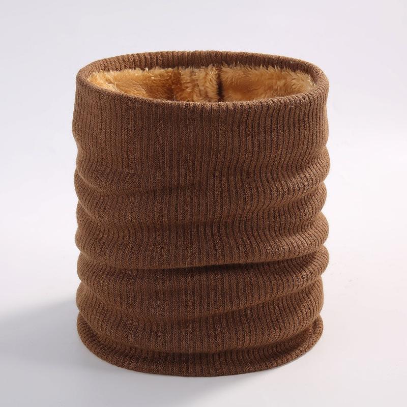 Winter Knitted Neck Cover Outdoor Warm Neck Cover Solid Color Men's and Women's Double-layer Pullover and Velvet Scarf