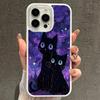 Прозрачный силиконовый чехол с черной кошкой для iPhone 12 14 Plus 11 16 13 17 15 Pro Max, тонкий защитный чехол, устойчивый к пожелтению