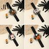 Cute Cartoon Holiday Gifts Stuffed Halloween Slap Bracelets for Kids, Plush Pumpkin Ghost Skull Wrist Kids Goodie Bag Fillers Band with Sequin
