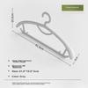 Miaomei 10-Pack Wide Shoulder Hangers for Adults, Non-Slip Plastic Coat Hangers, Drying Rack, Seamless Design, Gray Color