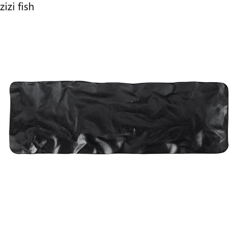 Креативная керамическая обеденная тарелка для ресторана, гофрированная текстура, суши-тарелка, тарелка для сашими, тарелки для закусок, рыбные тарелки, столовые приборы сплошного цвета