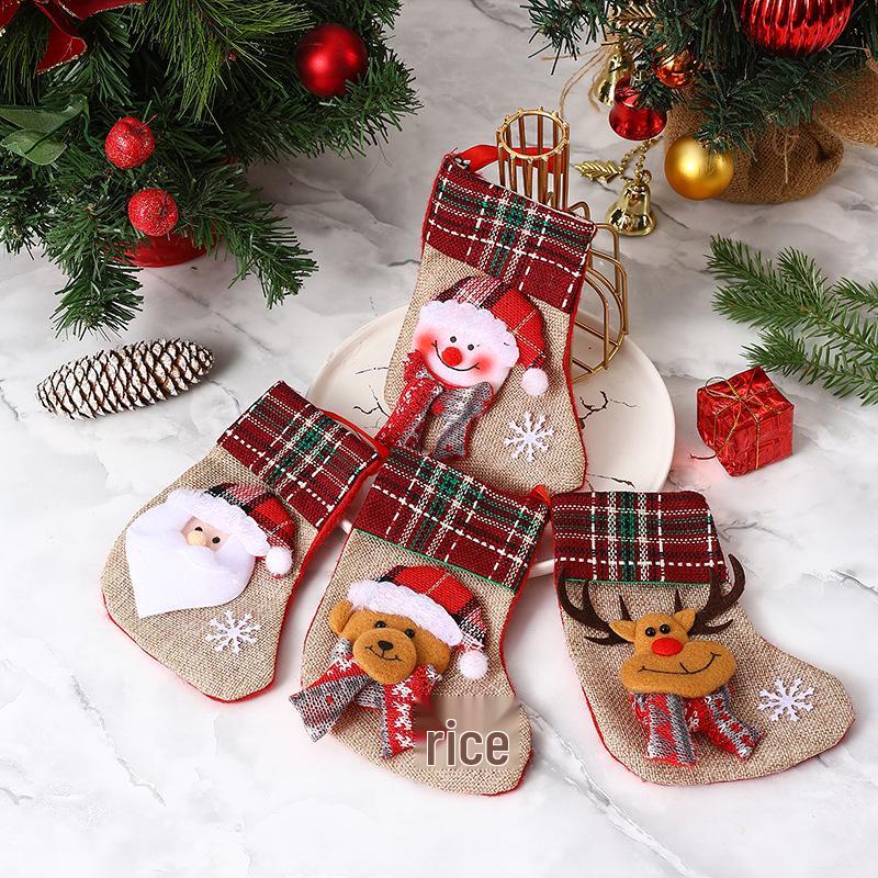 Santa Claus Christmas Stockings and Gift Bags - Tree Ornaments & Small Socks