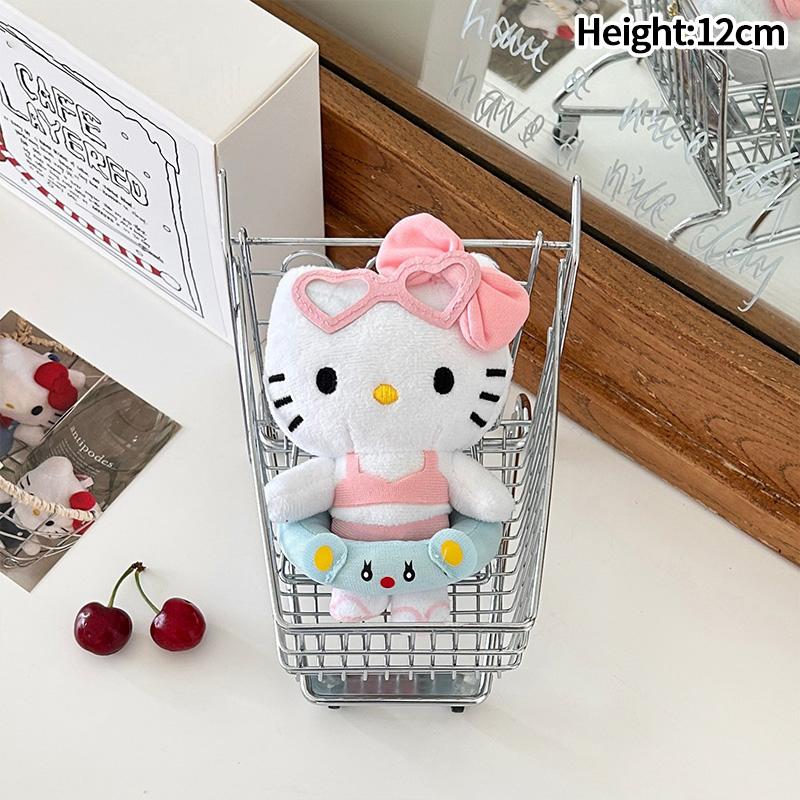 Winter Plush HelloKitty Keychain Scarf Kitty Dress Up Girl Birthday Gift Angel Shaped Kitty Cat Pendant Car Decoration Xmas Gift