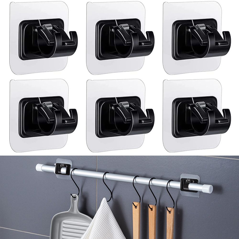 Rack Free Punching Powerful Curtain Rod Brackets Door Hanger Curtain Rod Holder Rod Hanging Clip