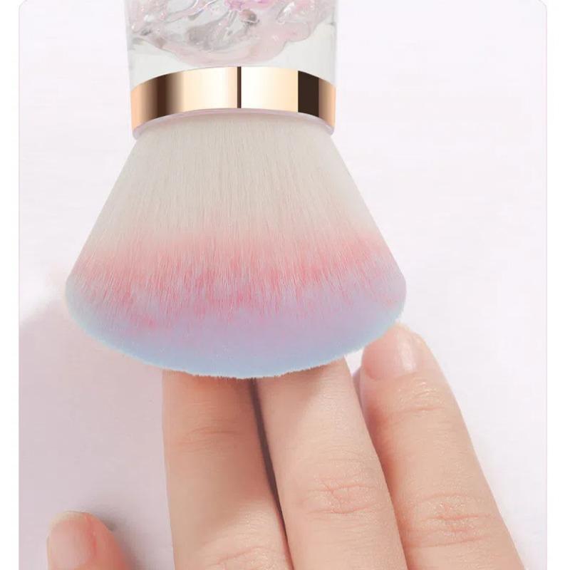 Новая модная розовая щетка для ногтей с большой щетиной для пудры, портативная пудра для румян, усовершенствованный инструмент для макияжа