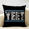 Funny Slogan Text YEET Cushion Cover Durable Hypoallergenic Organic Linen Short Pillow Cover Washable