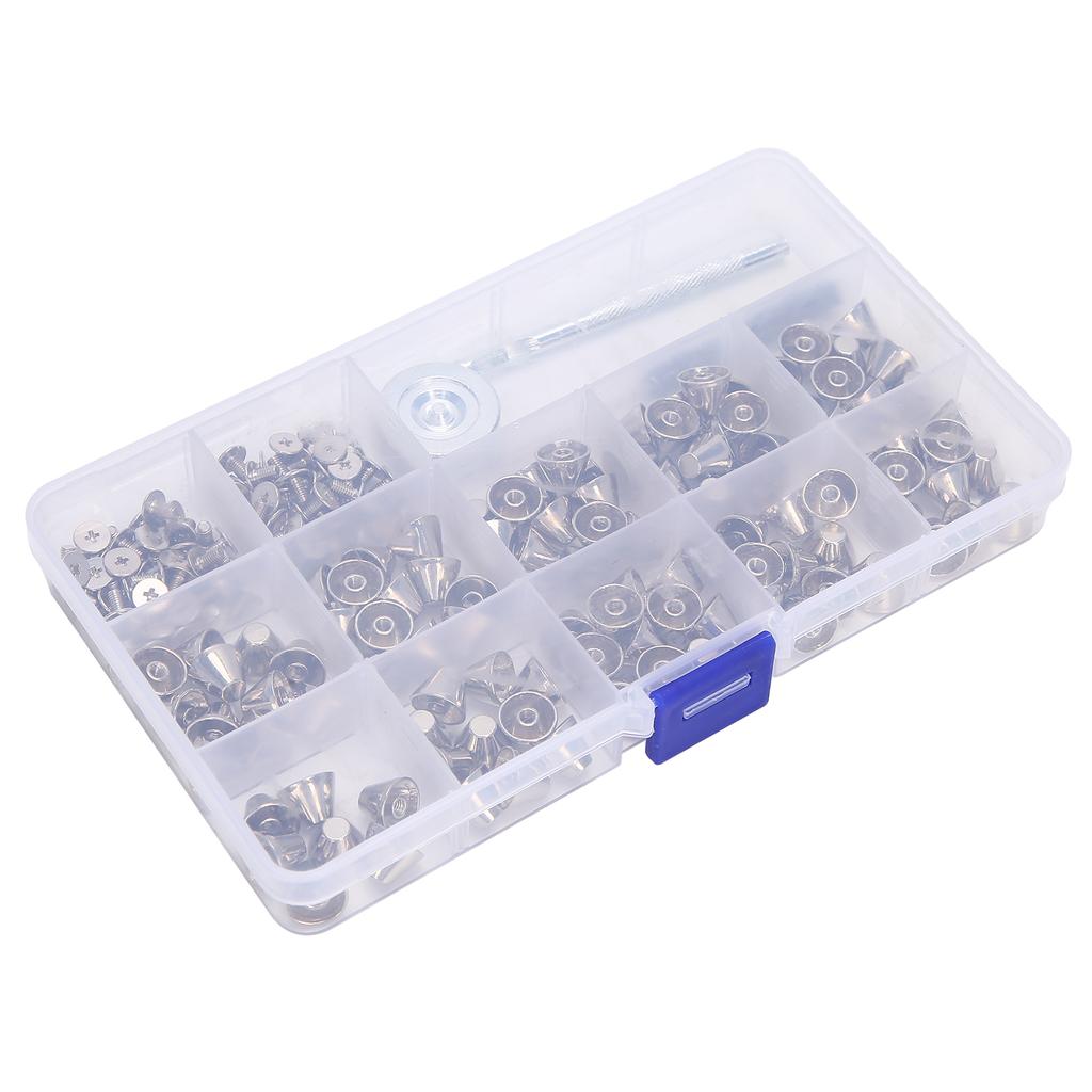 Punk Rivets Bucket Shape Spikes Zinc Alloy Craft Making Accessories with Installation Tool