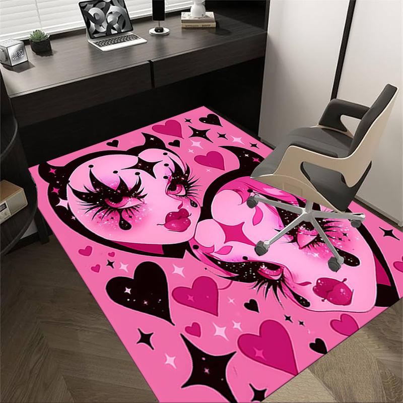 1PC Devil Hearts Extra Large Non Slip Floor carpet, Office, family, bedroom, Studio Large Area Rug Indoor Rugs, , Vibrant Colors