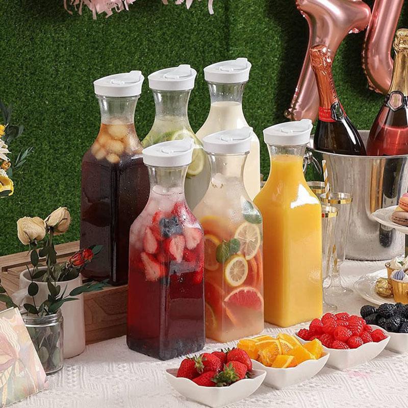 Большая пластиковая бутылка для воды на 50 унций с откидной крышкой, квадратный контейнер для сока, прозрачная пластиковая бутылка для воды, бутылка для молока и напитков