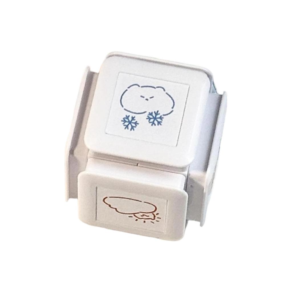 Cat Weather Stamp Portable Durability Easy to Use Pre Self Inking 6 in 1 for Journaling Art