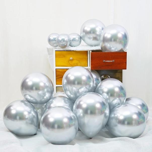 Metallic silver chrome balloons party anniversary decoration 100 pieces