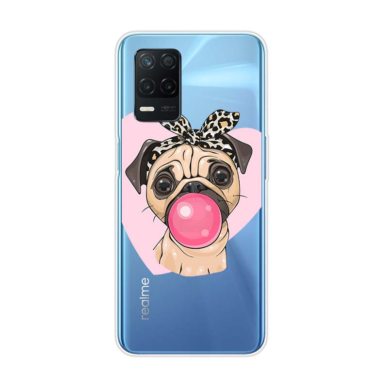 Cartoon Cute Pug Dog For Realme 8 8i V3 V5 GT Neo Flash Edition Explorer Master Neo2 Narzo 30 50i 50A C21Y Phone Case