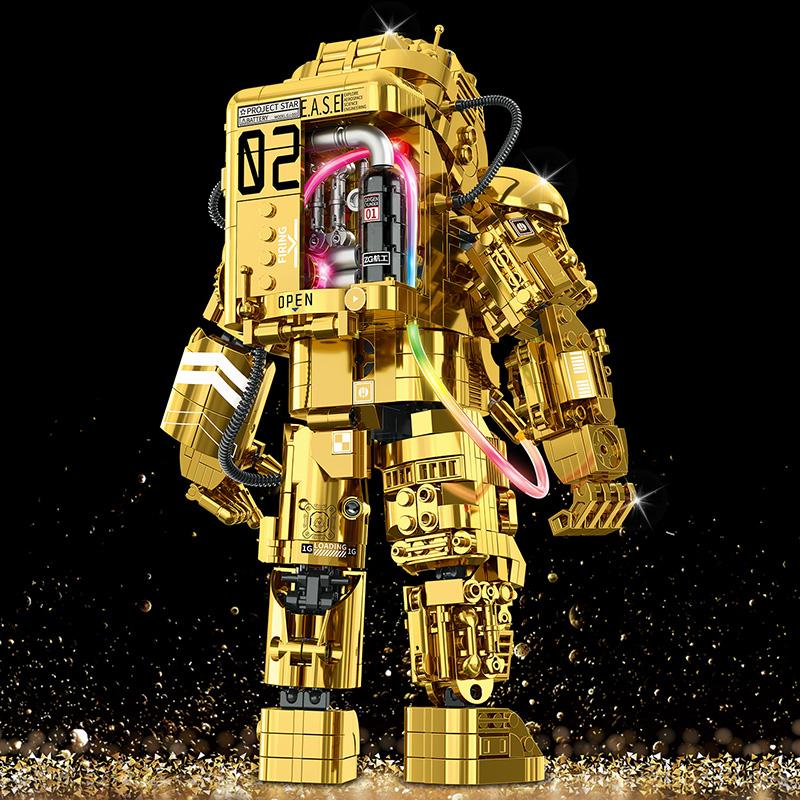 Technical City Space Astronaut Figures Model Building Blocks Exploring Gold Collection Edition Spaceman Bricks Toys Kid Gift