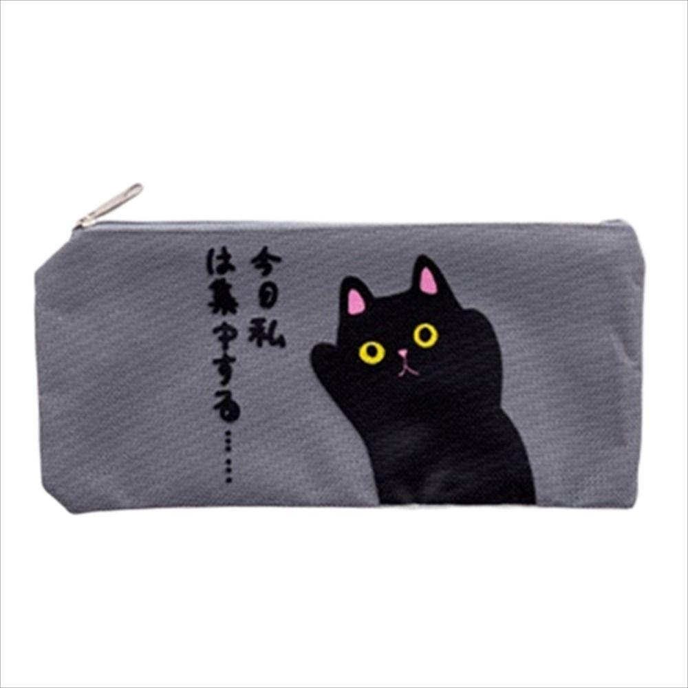 Cute Cat Children Gift Canvas Zipper Case Women Pencil Bag Pen Bags Pencil Case Cosmetic Bag