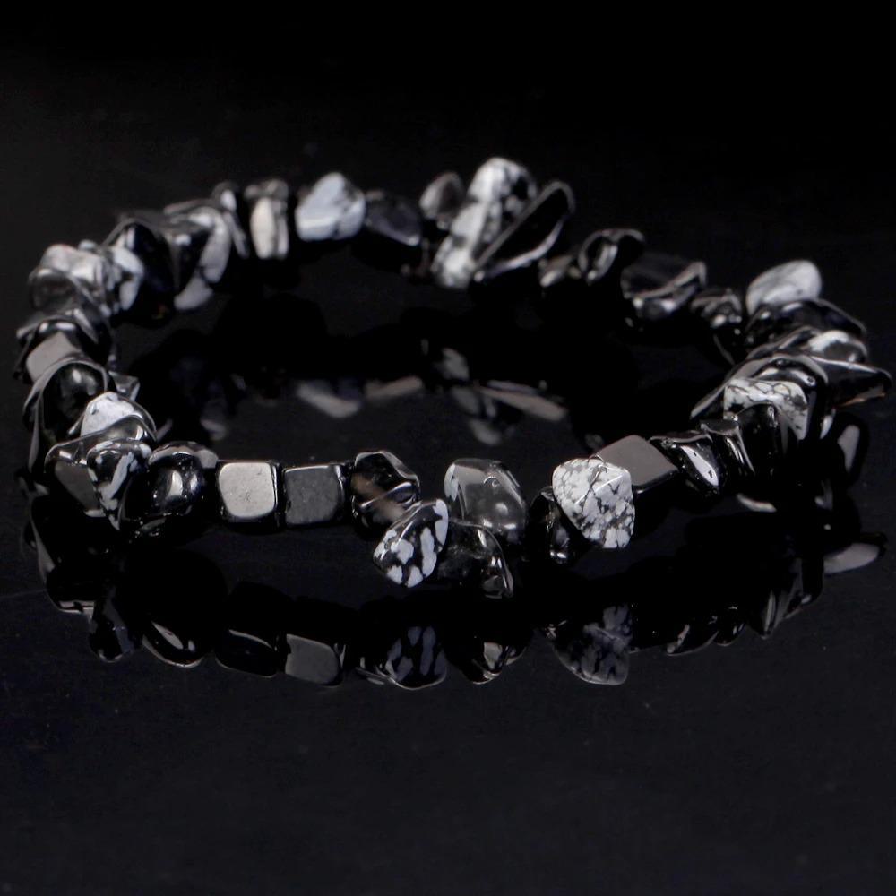 Аметистовый эластичный браслет из натурального гравия (5-8мм) - Эластичный и стильный