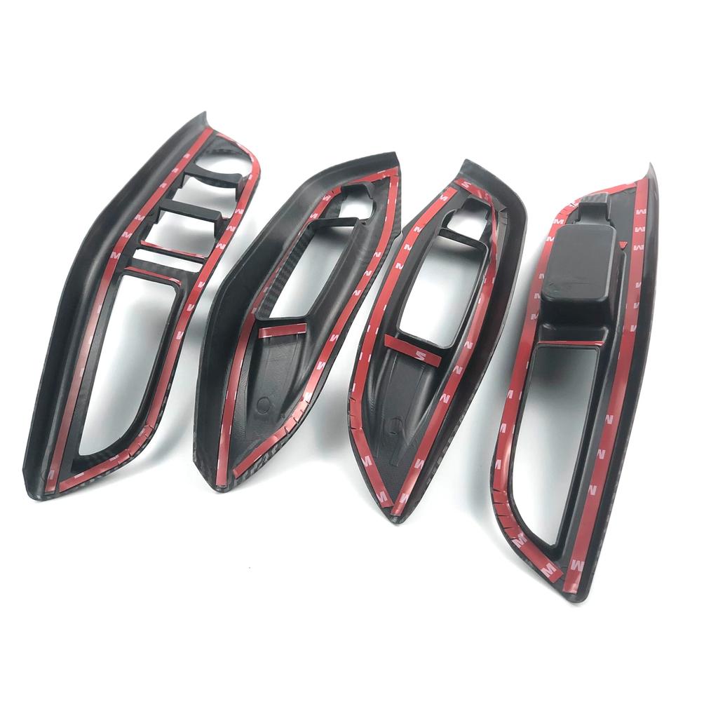 Для Ford Focus 3 MK3 MK4 2009-2017 автомобильные аксессуары, дверной интерьер, подлокотник, оконная панель, декоративная наклейка из углеродного волокна, 4 шт./компл.