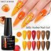 MEET ACROSS 1 Bottle 7ml Jelly Amber Gel Polish Translucent Jelly Nail Gel Manicure UV LED Semi Permanent Soak Off Nail Polish