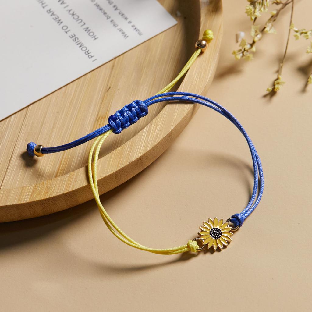 Charm Yellow Blue Ukraine Bracelets For Women Men Handmade Ukrainian Flag Color Woven String Bracelet New Design Couple Jewelry