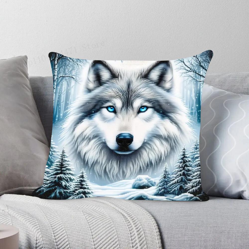 1 шт. Наволочка с животным волком, квадратная, для спальни, дивана, для отдыха, удобная подушка, для автомобиля, гостиной, домашнее украшение