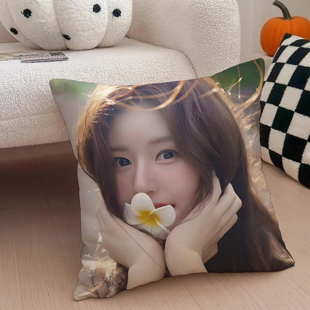 Cute Talented Chinese Beautiful Actress RRosy Cushion Cover Throw Pillow Cover Hidden Button Durable Polyester Chair Cushion