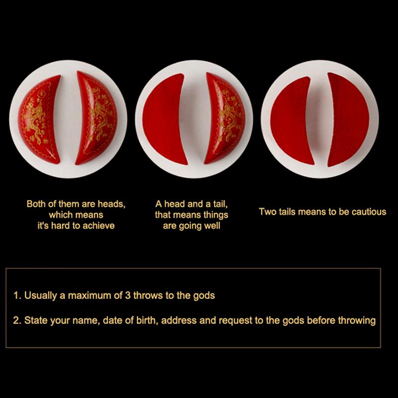 Священные кубки Деревянные гадания Священные кубки Чашки Инь и Ян Принадлежности для гадания