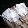 Large Lapel Women False Collar Half Shirt Style Solid Color Detachable Collar Collar Decoration Lace Up Ruffled Doll Collar