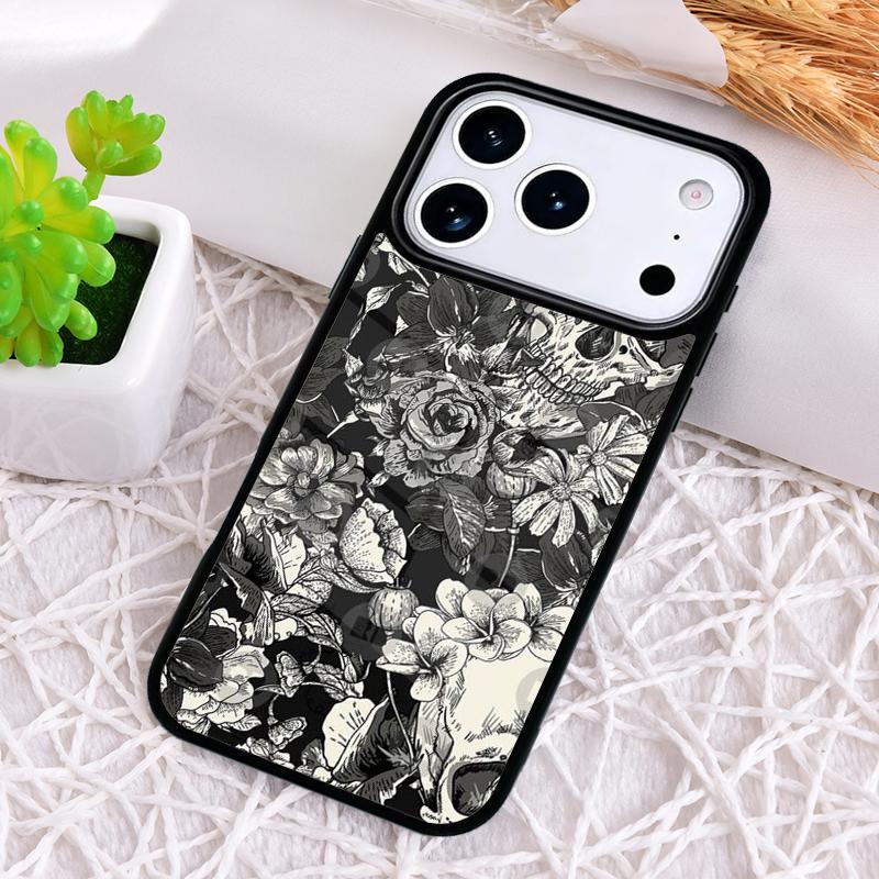 Чехол для телефона в готическом стиле с черепом для iPhone 17 Air 16 15 11 12 14 13 Pro Max Ударопрочный чехол