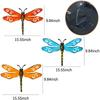 3pcs Metal Dragonfly Hanging Ornament Outdoor Garden Fence Art For Living Room Bedroom Wall Decor