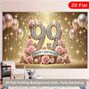 Двумерный розовый цветочный фон для 99-го дня рождения, Декор фотозоны для роскошного празднования