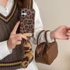 Luxury Leopard Pattern Animal Pu Leather Couple Soft Case For Iphone 16 15 14 11 12 13 Pro Max Iphone Cover With Lanyard