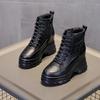 Short Boots Women New Autumn Collection Thick Soled Woman's Shoes with Increased Height Inside British Style Womens Boots