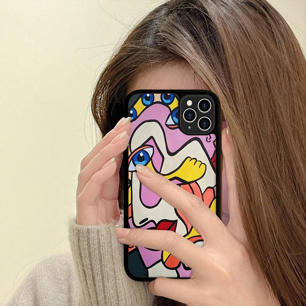 Защитный чехол для телефона Picasso Abstract Art из PC+TPU для iPhone 17 16 Pro Max 15 Plus 14 13 12 11