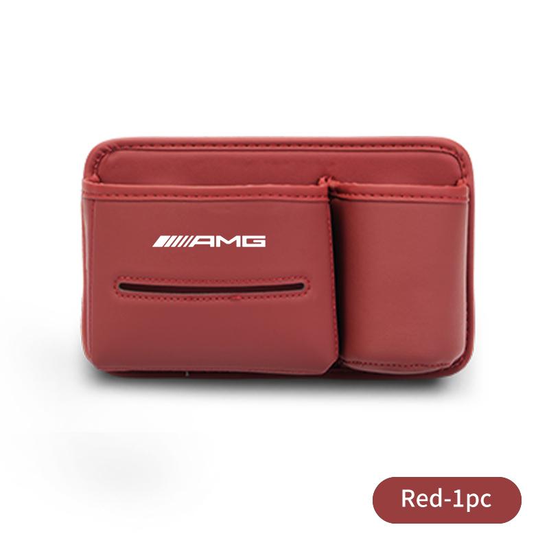 BTY4 Leather Car Seat Storage Bag Cup Holder Tissue Box Organizer For Mercedes Benz AMG A B C E S G Class W201 W210 W108 W205 W203