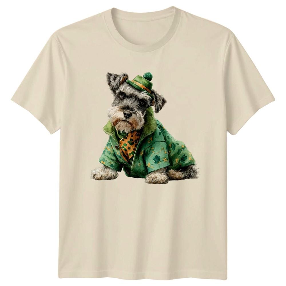 St Patricks Day Schnauzer Dog Lucky TShirt Miniature Schnauzer Dog