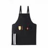 Men Women Denim Barbecue  Apron Adjustable Cross Back Straps Multifunctional Large Pockets Working