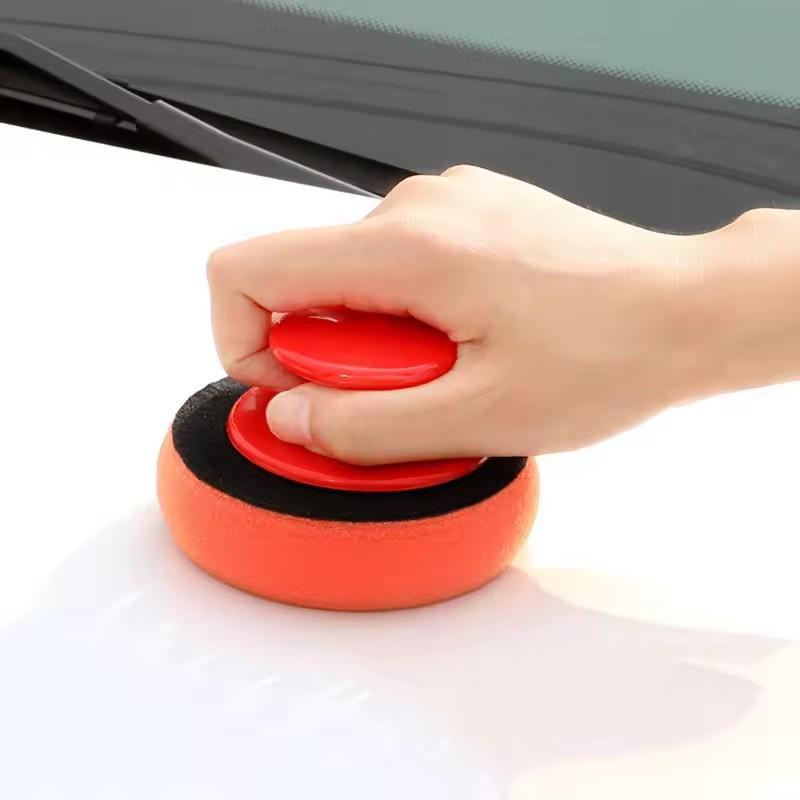 Car Wash Wax Polish Pad with Handle Car Waxing Multi-Functional Use Cleaning Sponge for Car Polishing Sponges