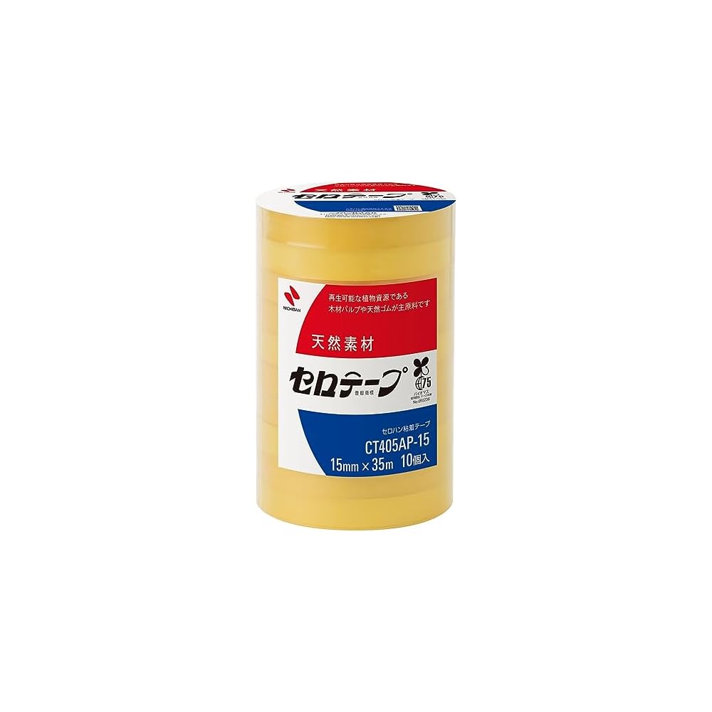 Nichiban CT405AP-15 Большой рулонный скотч 10 шт. 15 мм x 35 м Канцелярские товары