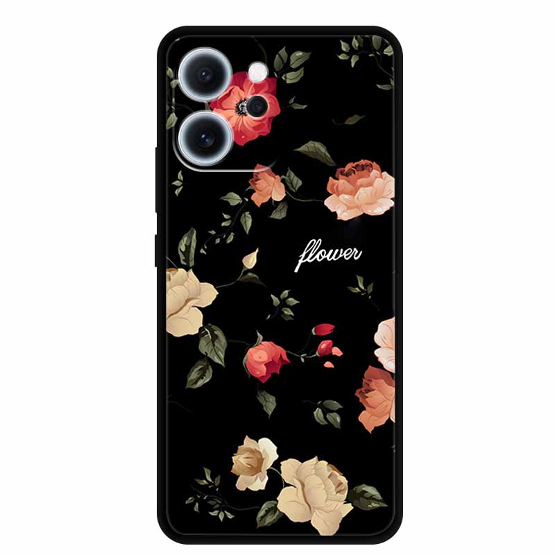 Cartoon Phone Case For Oppo Reno15 F Soft TPU Silicone Protector Relief Flower Emboss 3D Cover Funda Reno15F 15F Bumper Shield