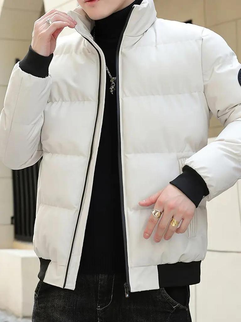 Winter Men's Thick Cotton Stand-Up Collar Jacket, Casual Korean Style Outerwear - New Arrival.