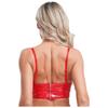 Womens Mesh Underwire Push Up Bra Balconette Bustier Wet Look Crop Top Back Zipper Lingerie