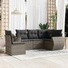 VidaXL Garden Lounge Set with Cushions 5 Pcs, Patio Sofas, Patio Furniture Set, Outdoor Furniture, Grey 3221369