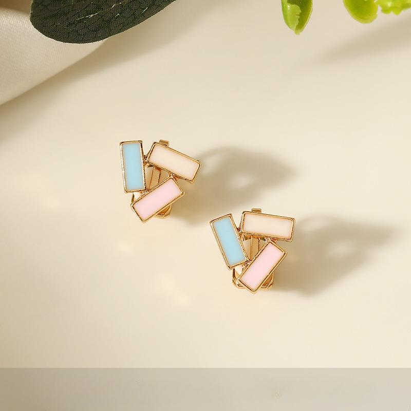 Зажим для ушей без пирсинга, эмалированные серьги, простые модные накладные серьги для женщин