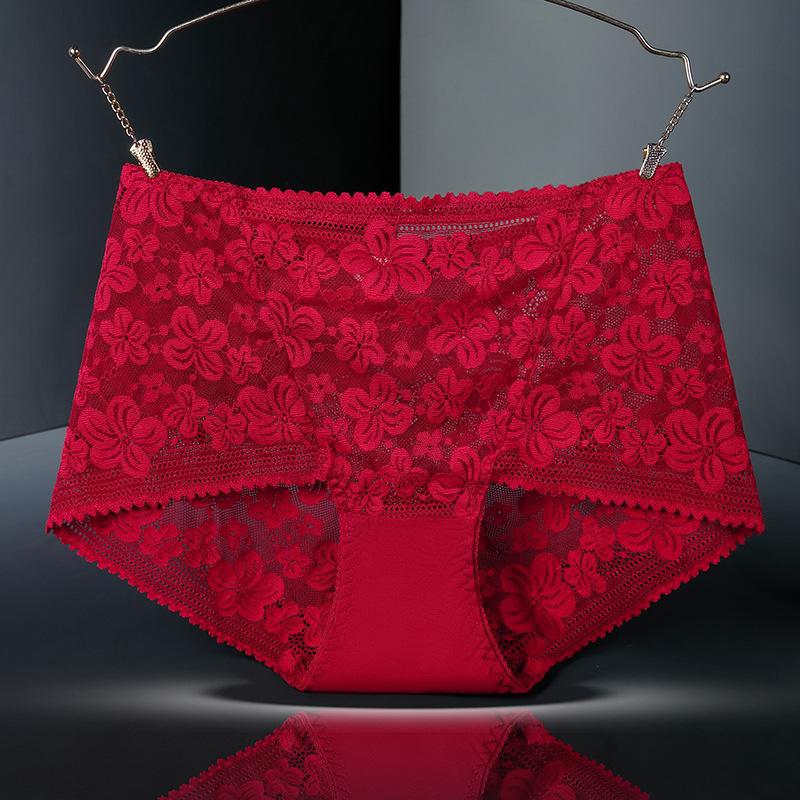 Plus Size High Waist Lace Panties with Cotton Crotch – Sexy, Hip-Lifting Design