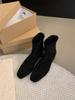 Retro Foreign Style Small Short Boots Women's 2025 Autumn and Winter Single Boots Thick Heel Thin Boots French Suede Small Ankle Boots
