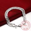 Promotion 100% Authentic 925 Sterling Silver Women Chain Bracelet 10MM Fashion Men's Jewelry Silver Men Bracelet