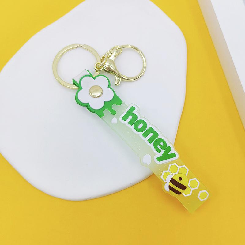 Прозрачный ПВХ мягкий резиновый брелок для ключей английский маленький цветок желе цвета сливы конфетный цвет капли клейкий браслет