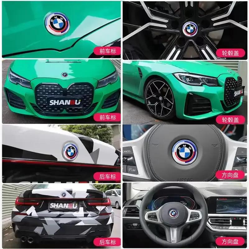 Для BMW E39 E46 E30 E36 E87 E60 E90 Аксессуар 3d ABS 74мм 82мм Юбилейная эмблема BMW на капот автомобиля Передний логотип Задние накладки