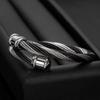 New Stainless Steel 6mm Retro Gradient Braided Cable Wire Titanium Steel Open Simple Steel Wire Bracelet
