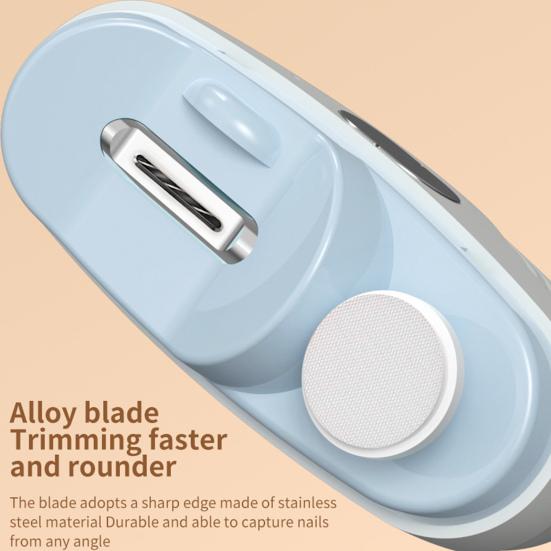 Yousheng Электрическая машинка для стрижки ногтей 2-в-1 Автоматическая детская взрослая для пожилых людей Триммер для ногтей со светодиодной подсветкой Детский маникюр Шлифовальная пилка Кусачки для ногтей Полировщик